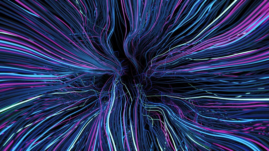 just a pretty image of colorful lines into the vast nothingness